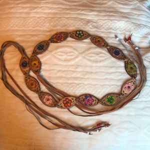 Handmade genuine leather bohemian belt